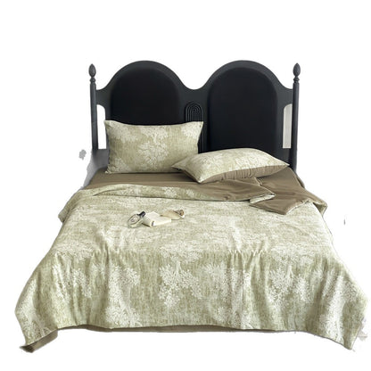 Dezentes Bettwäscheset aus Baumwoll-Perkal mit tonalem Jacquard-Muster