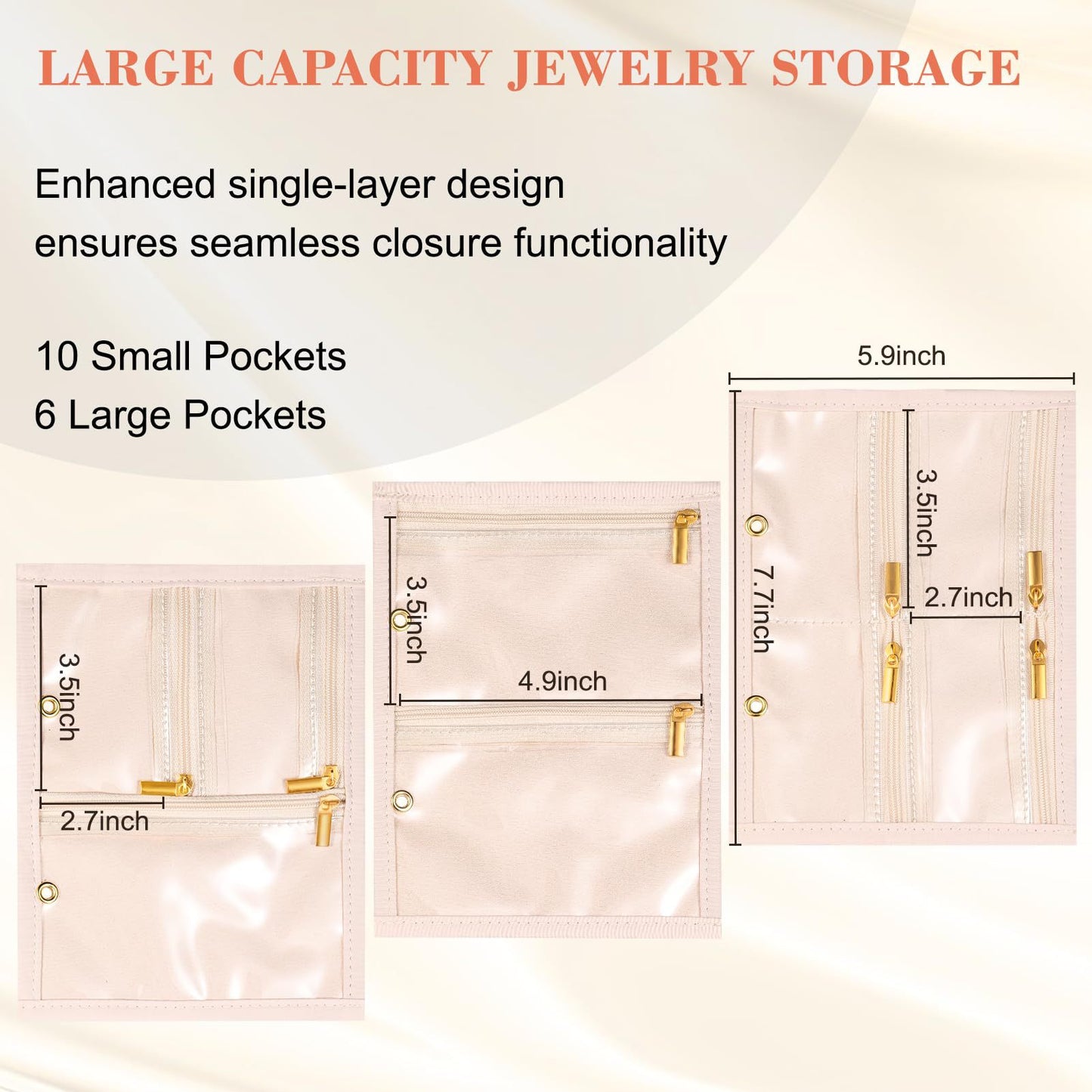 Damen eleganter Schmuck-Organizer mit durchsichtigen Fächern Brehn