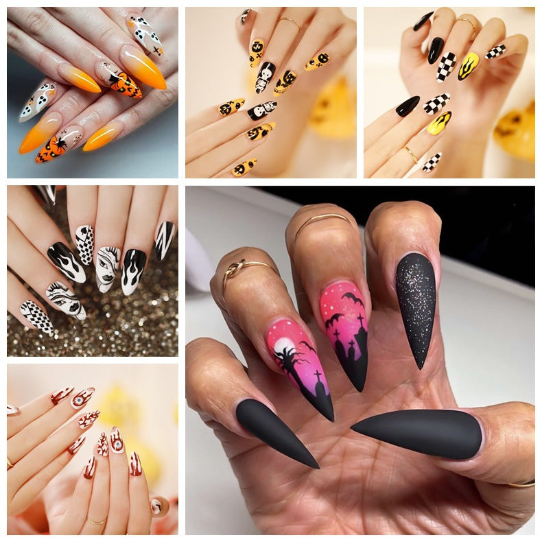 Kunstvolle Nagelkunst im Halloween-Design Brehn