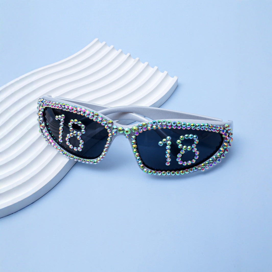 Statement Swarovski-Kristall verzierte Sonnenbrille Brehn