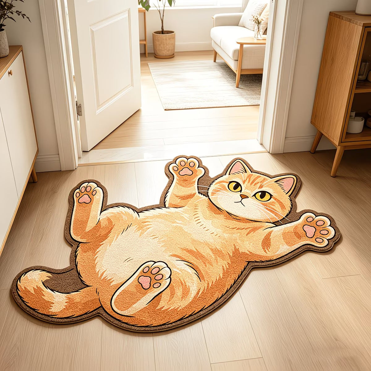 Cartoon-Kat-förmiger Teppich