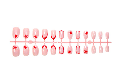 Kunstnagelset mit kreativen Sternen-Designs und glanzvollem Finish Brehn