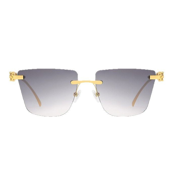 Damen Geometrische Sonnenbrille mit elegantem goldfarbenen Detail Brehn