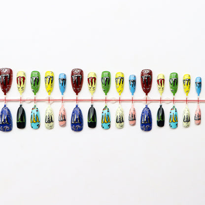 Kreative Nagelkunst Druck-On Designs