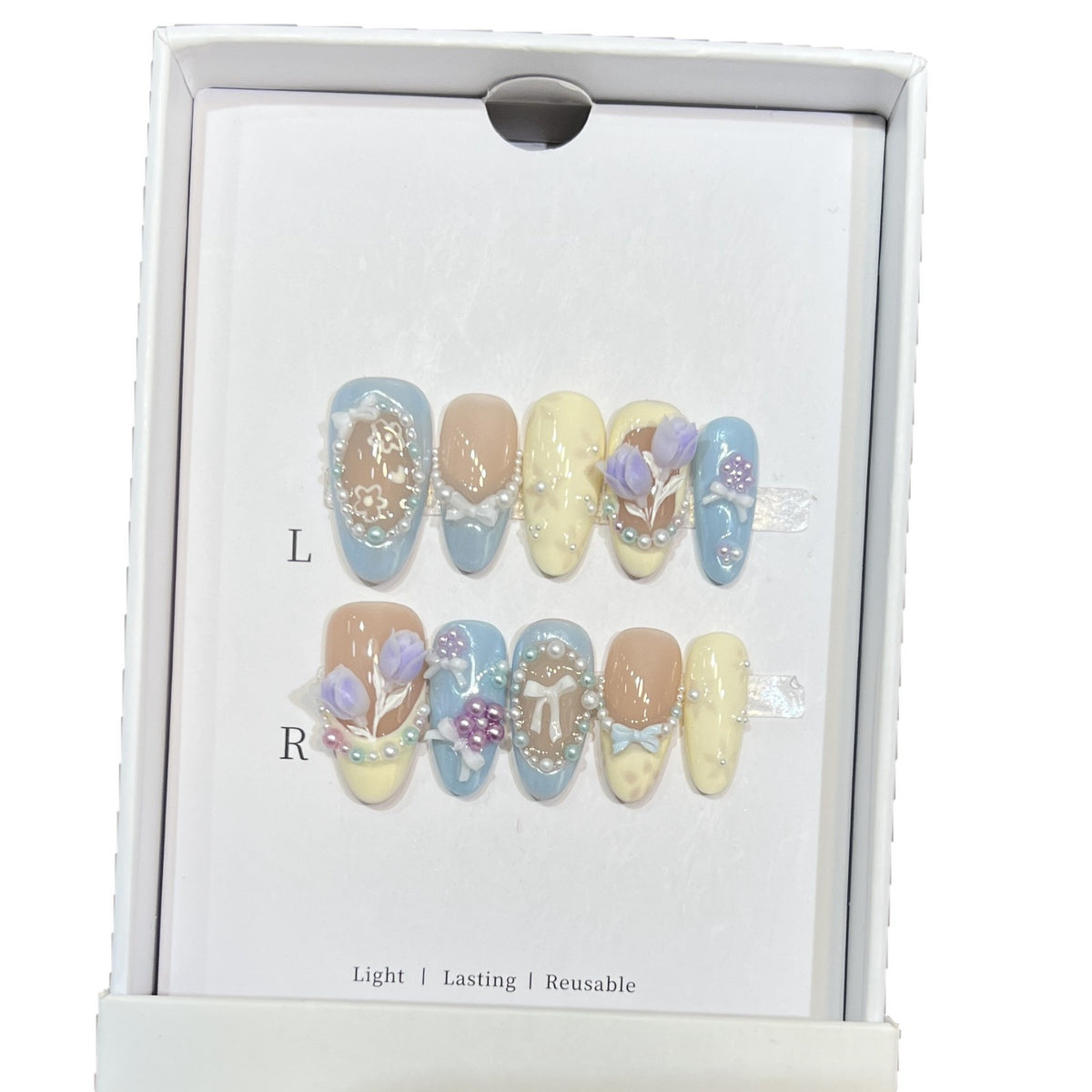 Florale Kunst Press-On Nagelspitzen Brehn