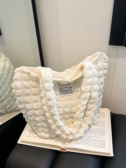 Strukturierter Stoff Schultertasche