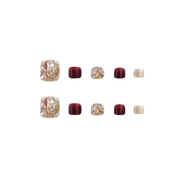 Premium Kristall-Verzierte Fußnagelkunst Brehn