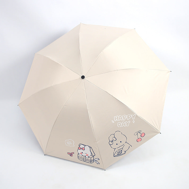 Damen Falt-Regenschirm mit verspieltem Design und fröhlichem Motiv Brehn