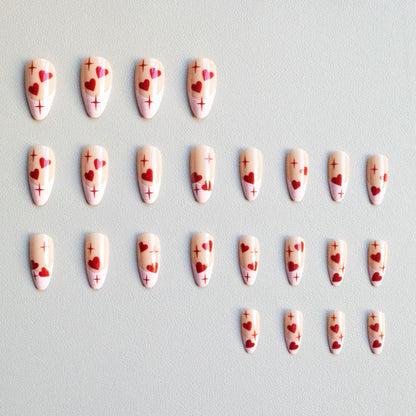 Herz-Motiv Acryl Nagelkunst Set