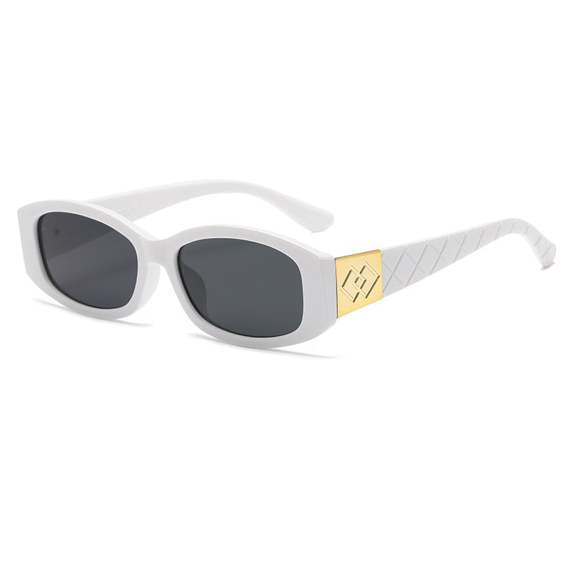 Damen moderne Sonnenbrille mit einzigartigem goldenem Rahmen Brehn