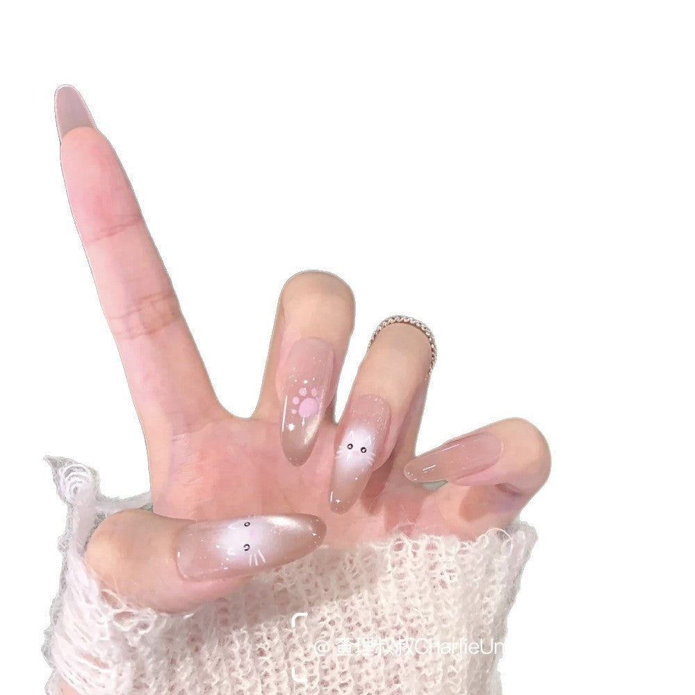 Künstlerisches Press-On-Nagelset mit verspielten Tierdesigns Brehn