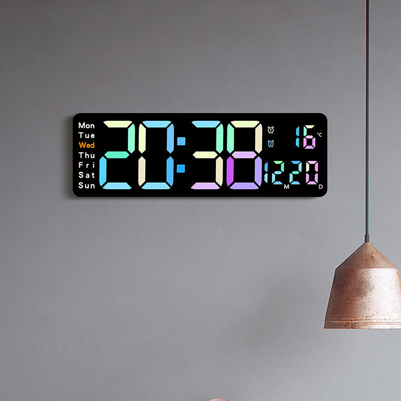 Digitaler Multifunktionswecker mit mehrfarbigem LED-Display und Temperaturanzeige Brehn