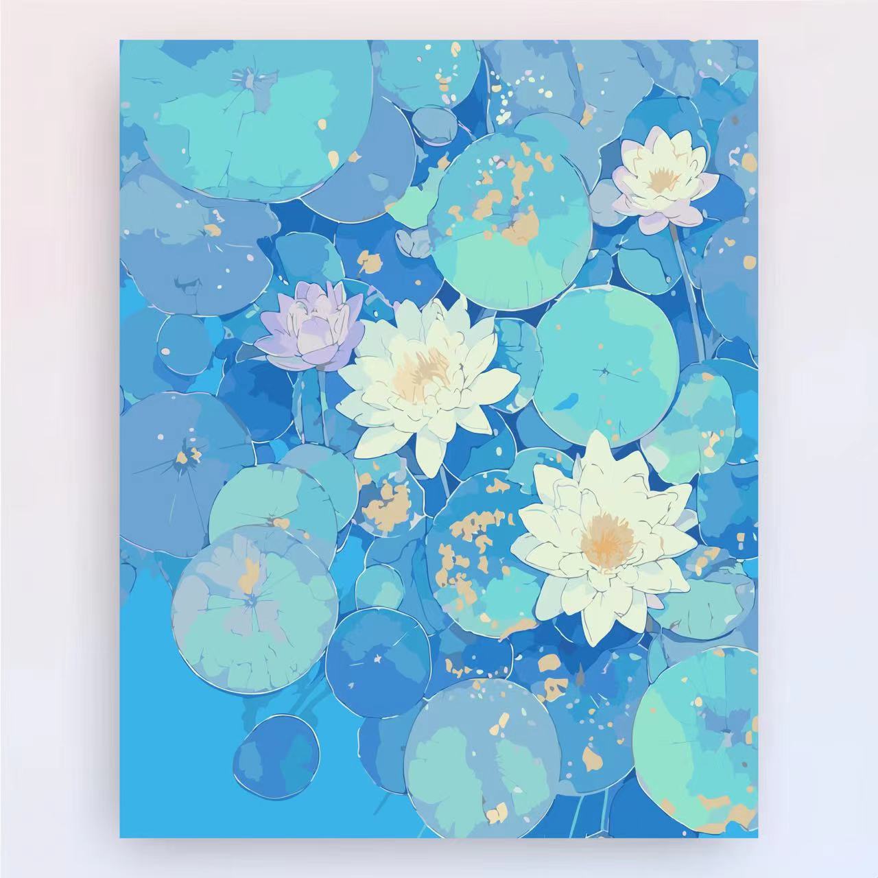 Zeitgenössischer Lotus-Blumen-Canvas-Kunstdruck Brehn