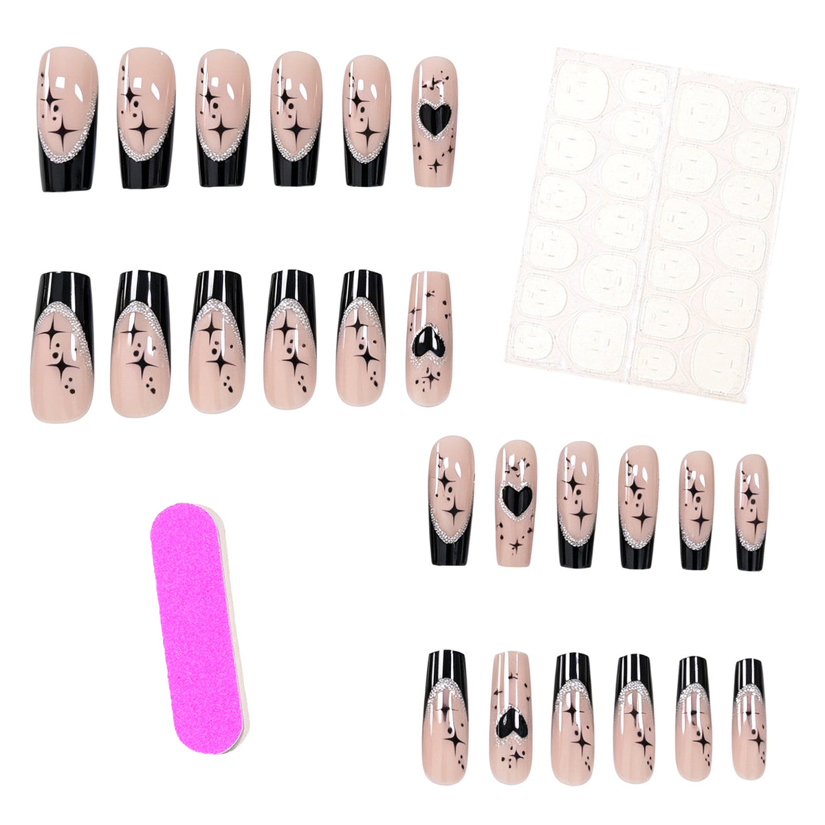 Elegante Herz-verzierte Nagelkunstverzierungen Brehn