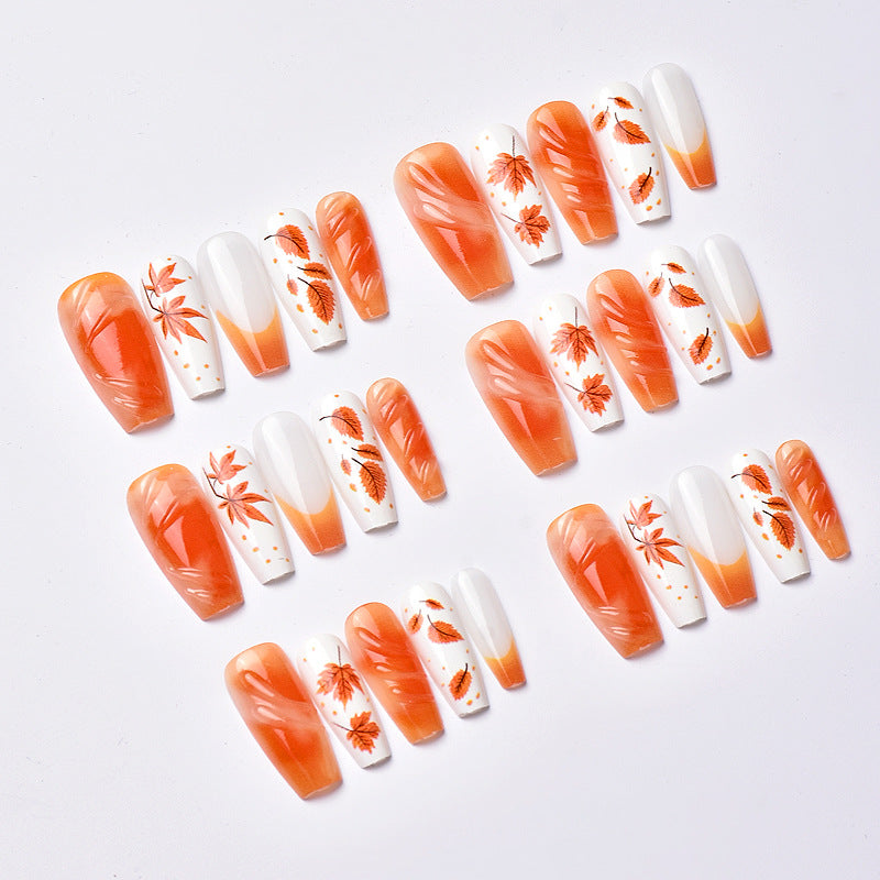 Herbst-Themen Künstlerisches Press-On Nagelset Brehn
