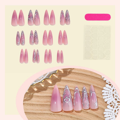 Kunstnagelset mit kreativen marmorierten Designs Brehn