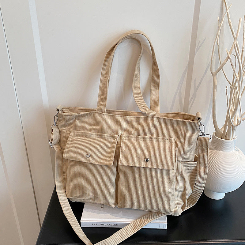 WoSpacious Corduroy Utility Tote Bag Brehn