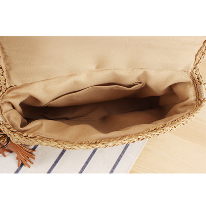 Schultertasche Aus Handgeknüpftem Naturmaterial mit Dekorativem Makramee Brehn