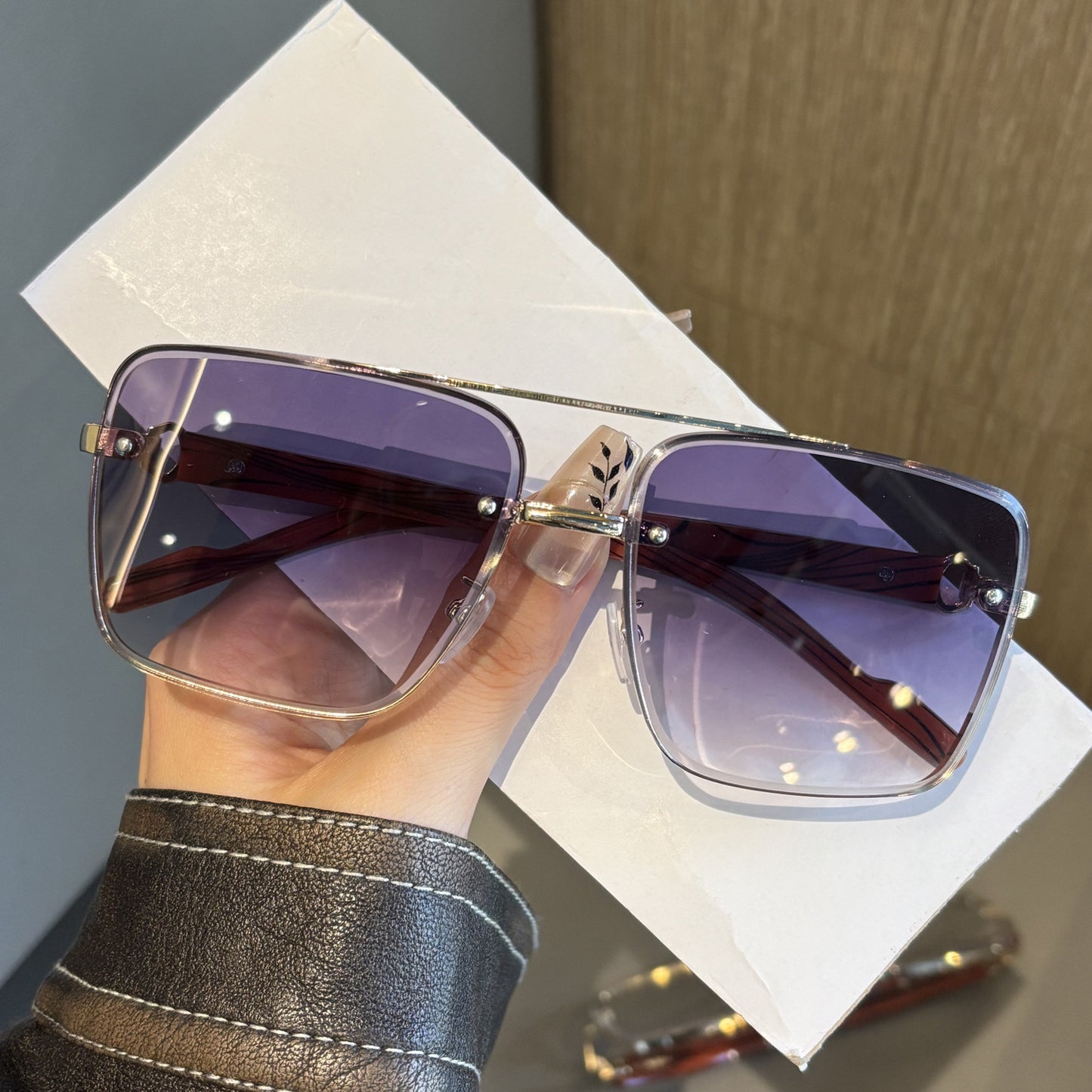 Oversized quadratische Rahmen-Sonnenbrille Brehn