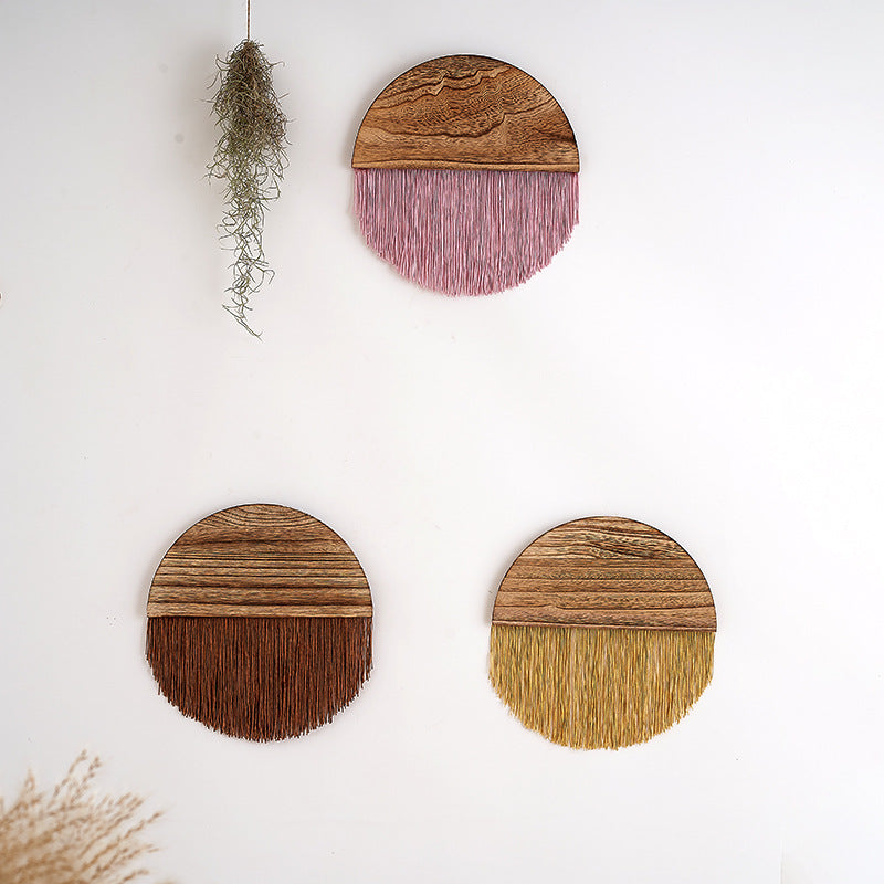 Macrame Wanddekoration mit Holzständer Brehn