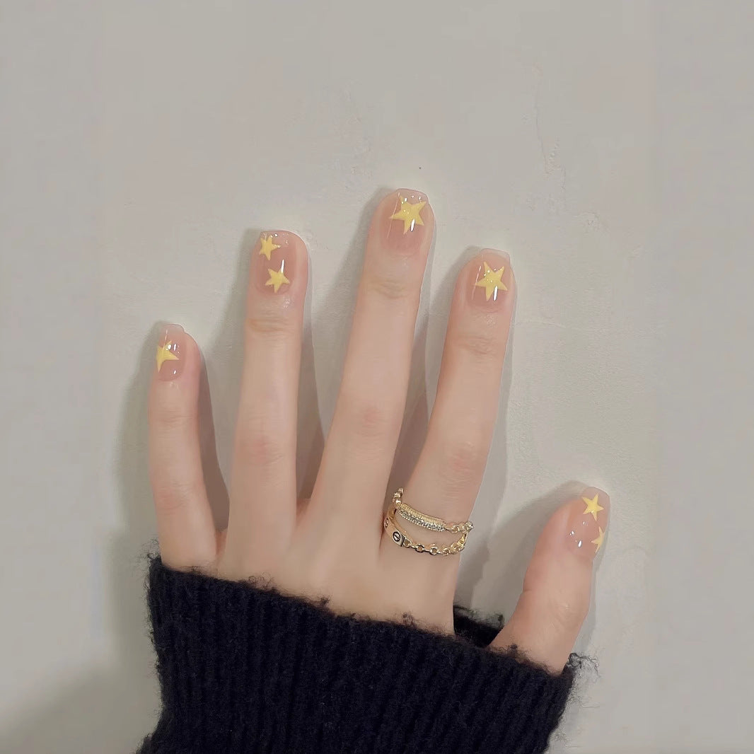 Dekoratives Press-On Nagelkunst-Set mit Stern-Motiven