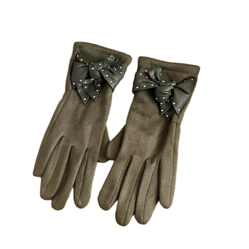 Elegante Bow-verzierte Touchscreen-Handschuhe Brehn