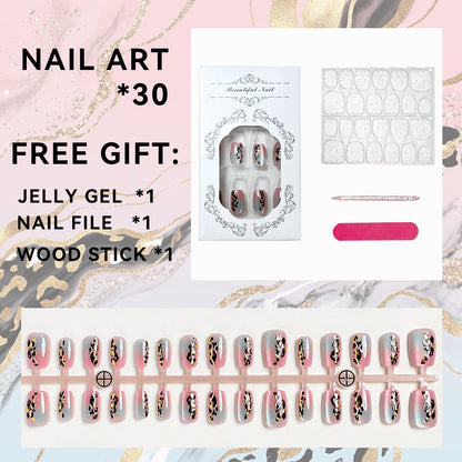 Künstlerisches Press-On Nagelset mit floralen Akzenten Brehn