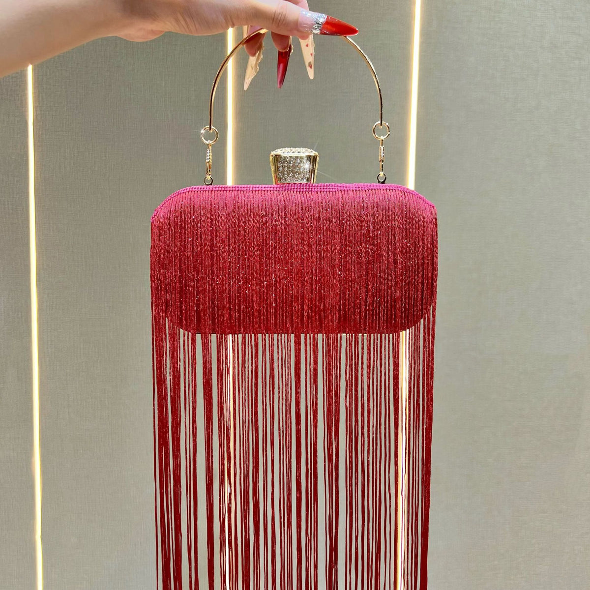 Fransen Detail Abend-Clutch