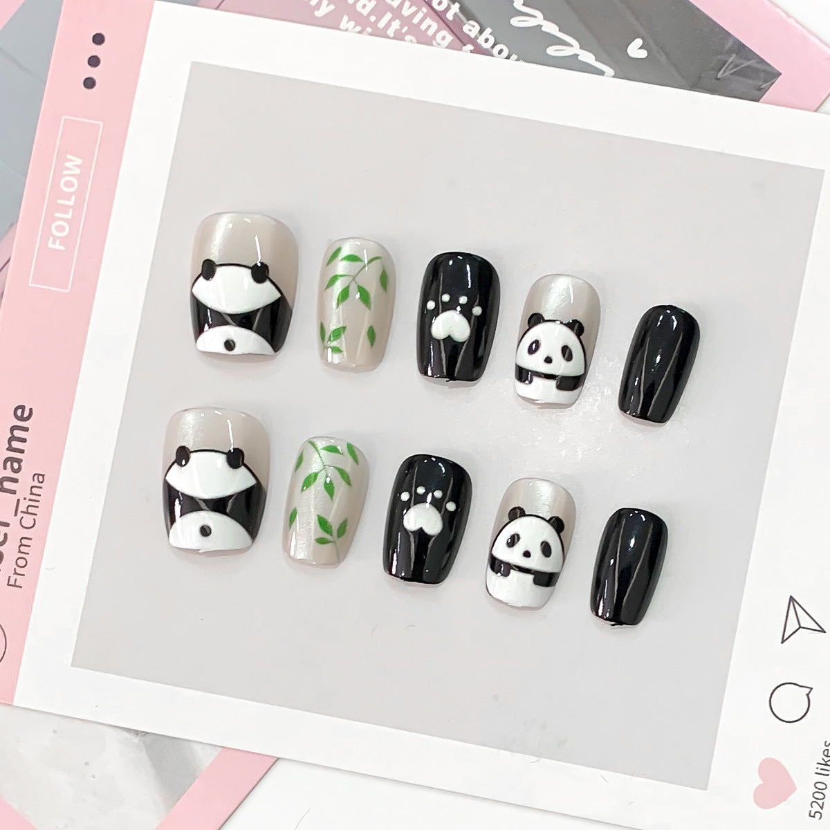 Kreative Kunstnägel mit Pandadesign Brehn