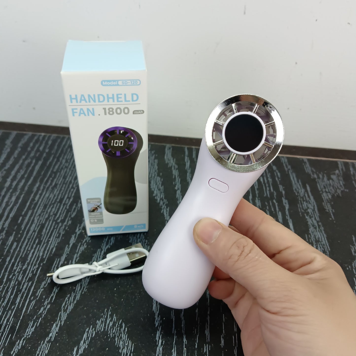 Unisex Handlicher tragbarer Ventilator mit digitaler Geschwindigkeitsanzeige Brehn