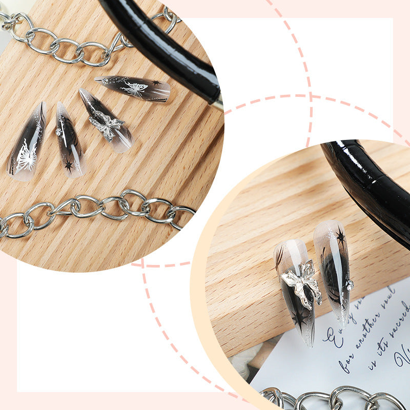 Künstlerisches kurzes Press-On-Nagelset mit floralen und grafischen Designs Brehn