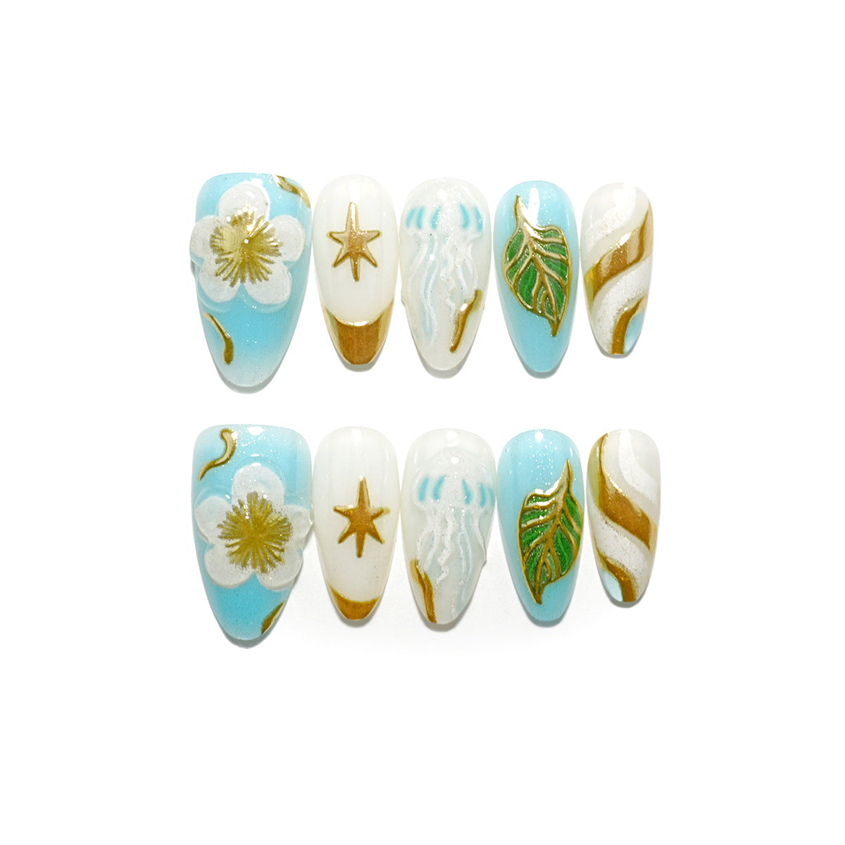 Dekorative Acryl Press-On Nagelkunst Kollektion
