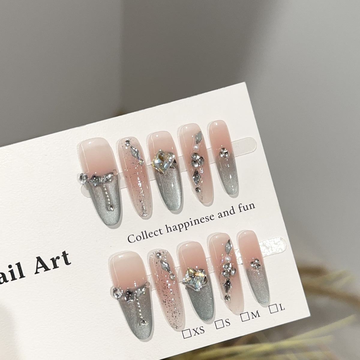Glamourös Dekorative Press-On Nagelkunst Set