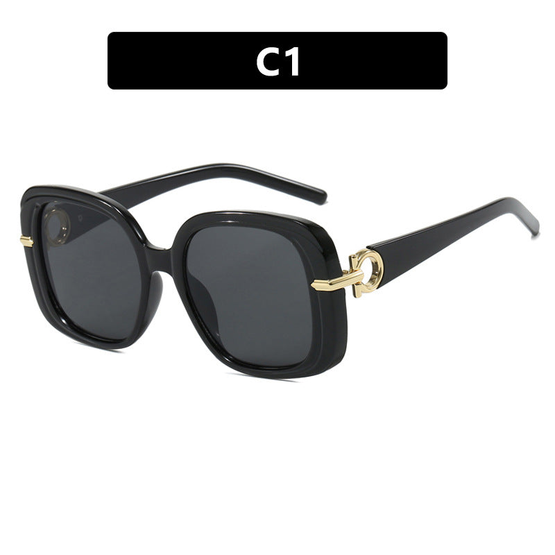 Damen quadratische Sonnenbrille mit luxuriösem Metallakzent Brehn