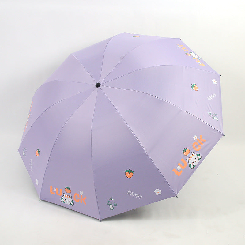 Damen Faltbarer Regenschirm mit buntem Motiv Brehn