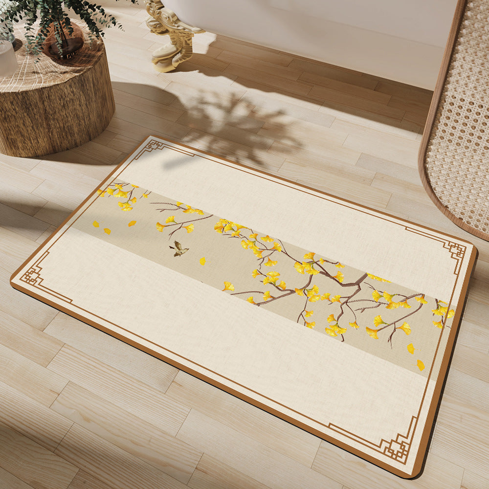 Künstlerische florale Badematte Brehn