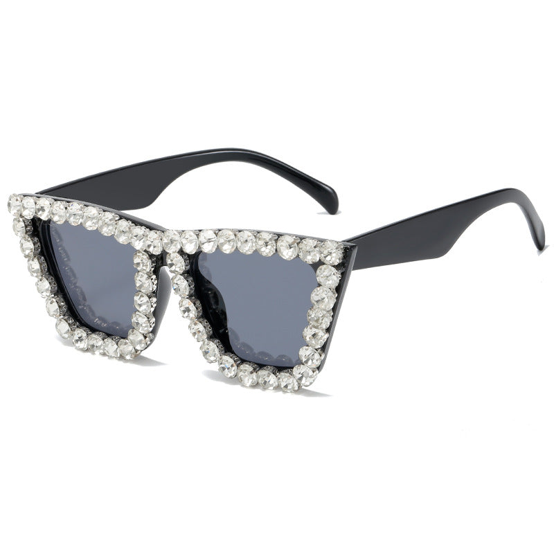 Damen extravagante Sonnenbrille mit glitzerndem Rahmen Brehn