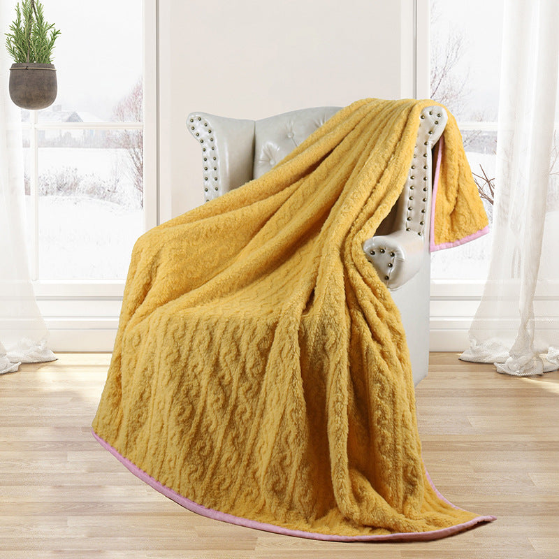 Damen gemusterte Kuscheldecke aus weichem Bouclé Brehn