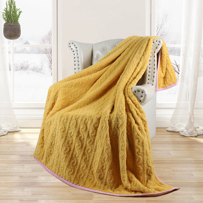 Damen gemusterte Kuscheldecke aus weichem Bouclé Brehn