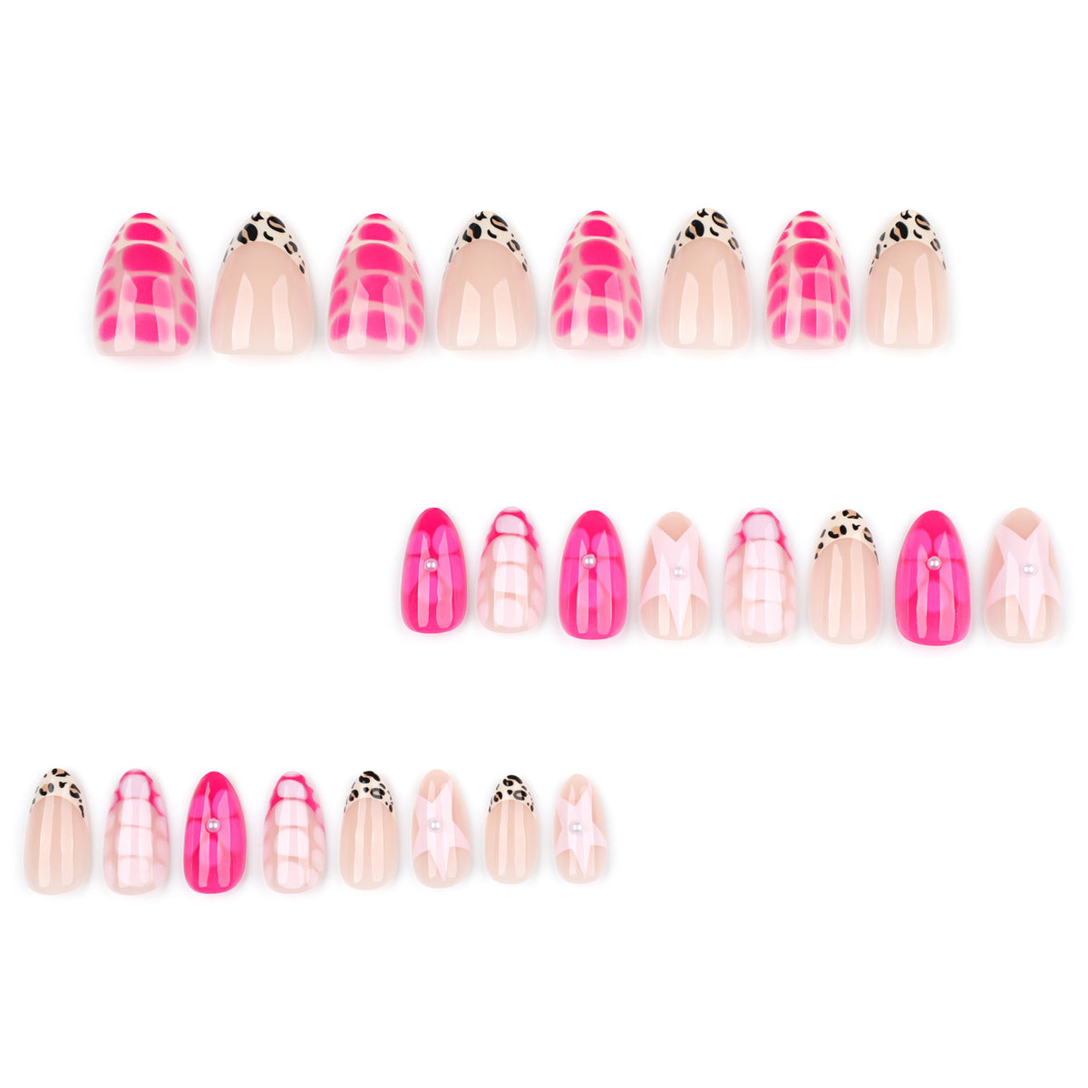 Kunstvolle Nagelkunst mit buntem Design und Glitzerakzenten Brehn