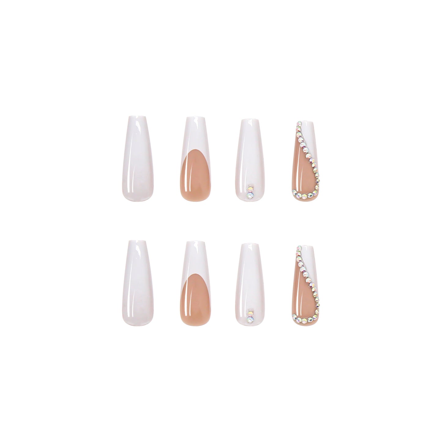 Kunstnagelset mit elegante Strassverzierungen Brehn