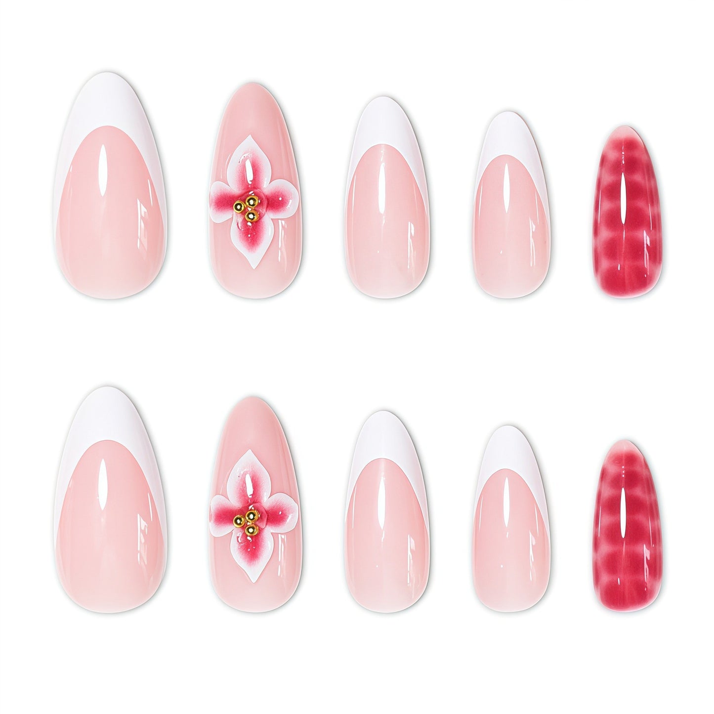 Elegante Blumen Nagelkunst Brehn