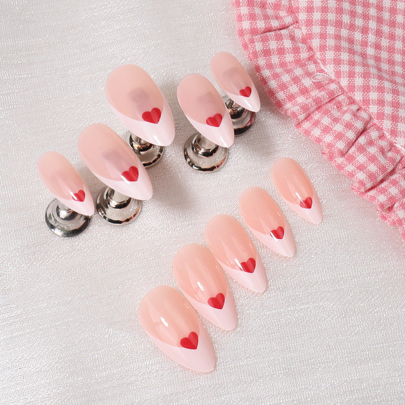 Herz-Muster Press-On Nagelkunst Brehn