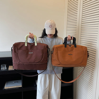 Stylische Leder Reise-Duffel-Tasche