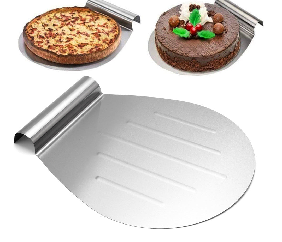 Professionelle Pizzaschaufel Aus Edelstahl mit Flacher Kante und Ergonomischem Rollgriff Brehn