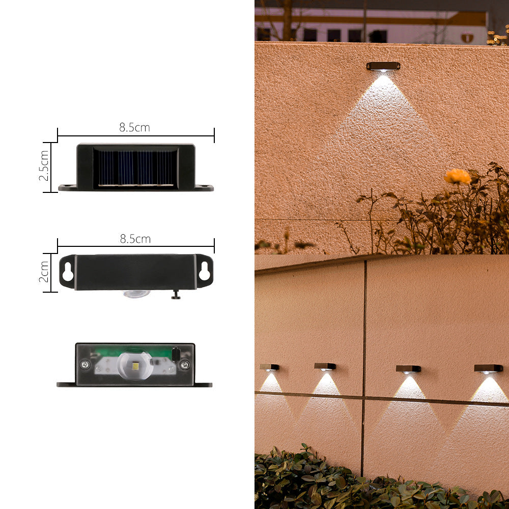 Kompakte Solar-Motion-Sensor-LED-Wandlampe für Außenstufen und Zäune Brehn
