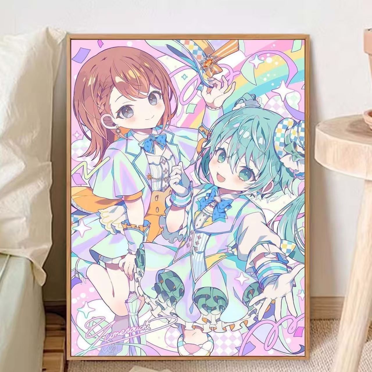 Verspielt Anime-inspirierten Leinwand Kunstdruck Brehn