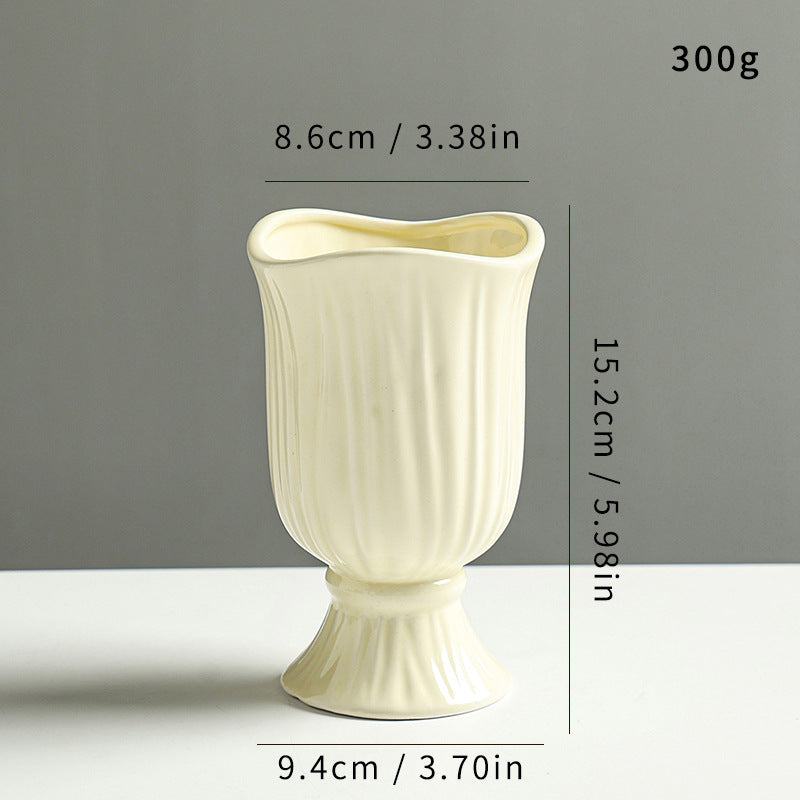 Eleganter Strukturierter Keramischer Blumenvasen