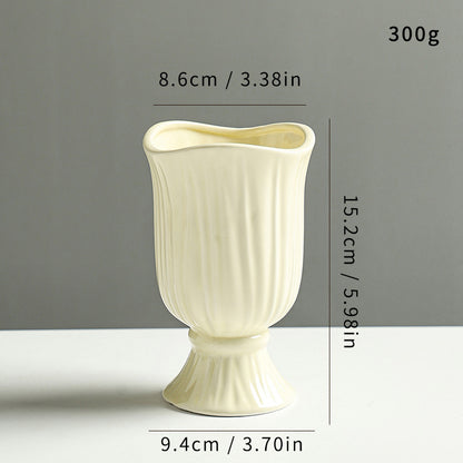 Eleganter Strukturierter Keramischer Blumenvasen