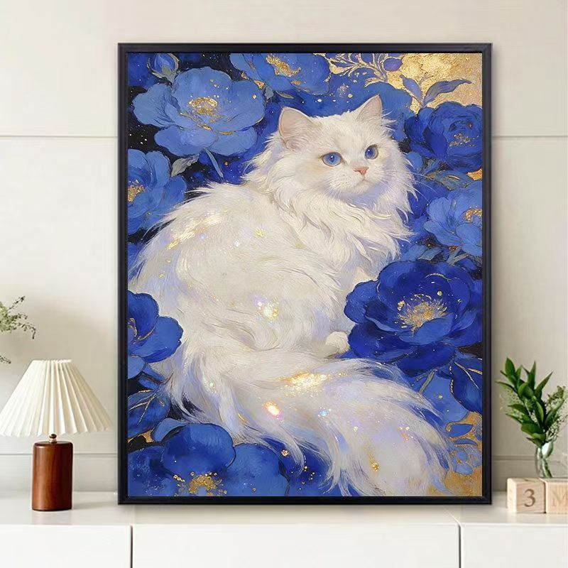 Florale Katzen-Themen Wandkunst Druck Brehn